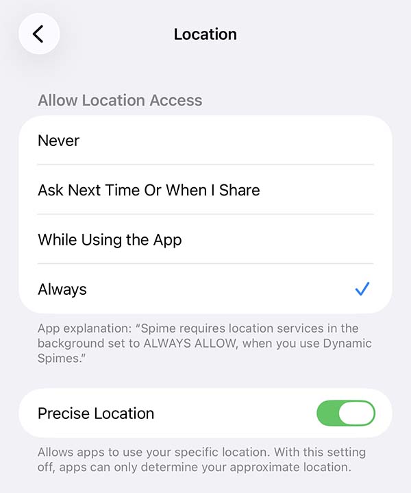 Location Always permission